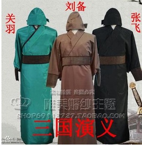 关羽黑张飞刘备桃园三结义服装三国演义影视剧古装关公舞台演出服