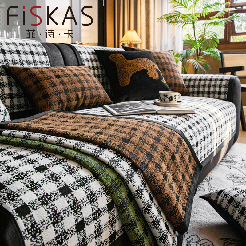 英伦风格沙发垫雪尼尔现代轻奢四季通用现代知性防滑盖巾组合套罩,居家布艺,沙发垫,淘宝优惠券,粉丝福利购,淘宝优惠卷
