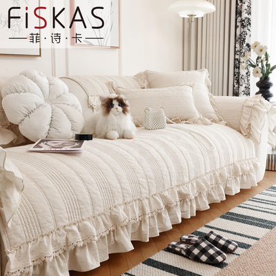 新款工艺棉麻沙发垫高端双层垂边