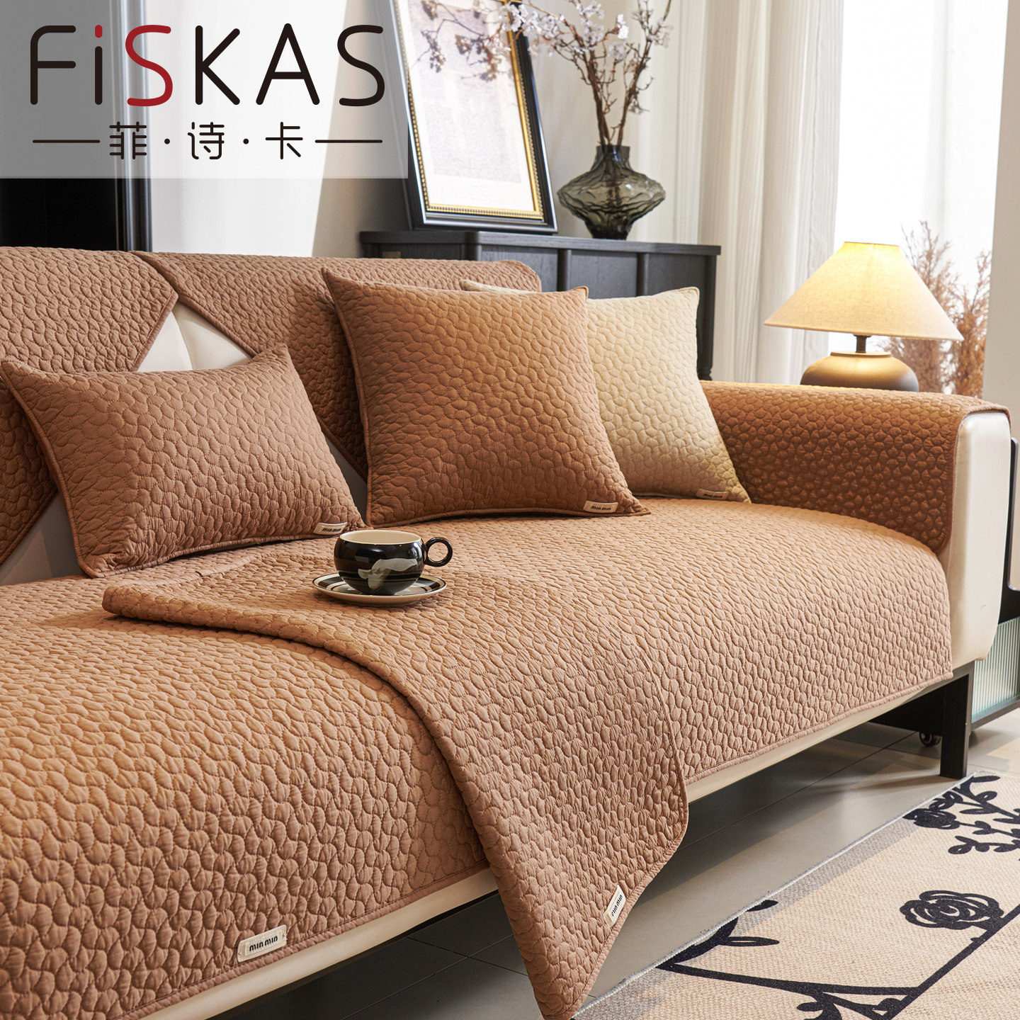 北欧轻奢纯棉沙发垫子四季通用全棉格纹布艺防滑坐垫现代套罩巾盖