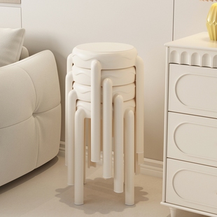 塑料凳子加厚家用可叠放风车高板凳圆胶凳简约餐厅备用餐桌高椅子