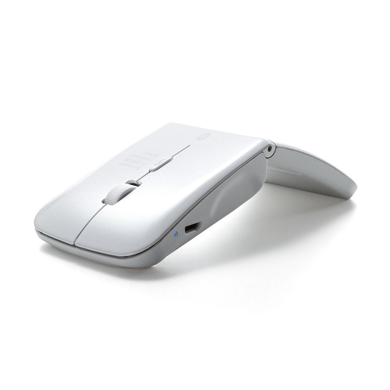 일본의 SANWA 대칭형 충전식 BLUETOOTH 마우스는 얇고 접을 수 있으며 동시에 3개의 장치에 연결할 수 있습니다