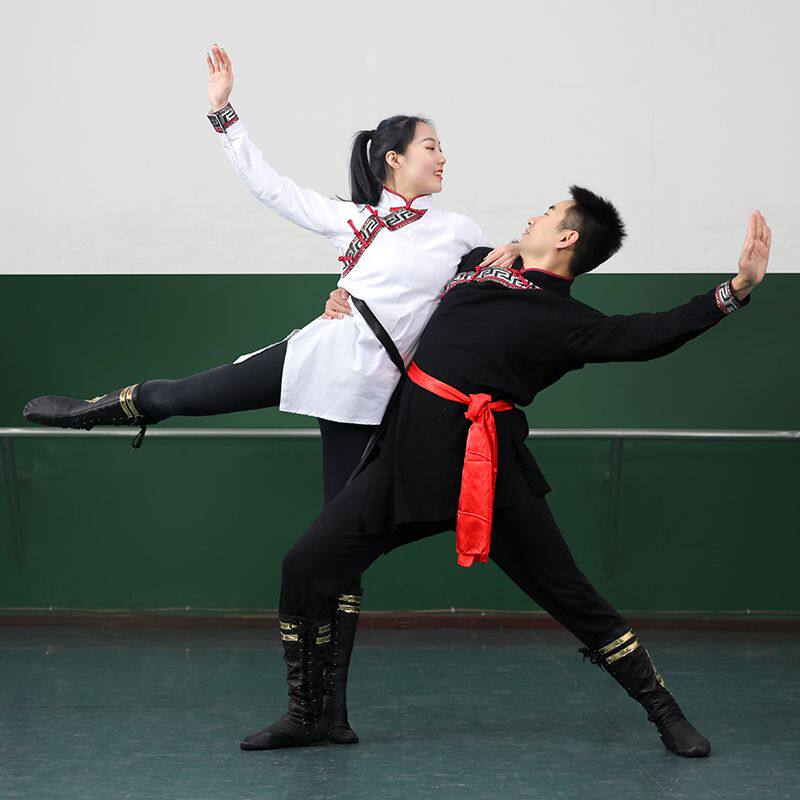 男女新款舞台表演服装艺考蒙古舞蹈演出服装服饰练功新式民族蒙族