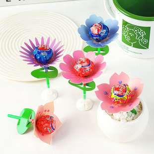 彩色简约ins花棒棒糖装饰卡表扬留言卡纸小零食奖励学生小红花卡