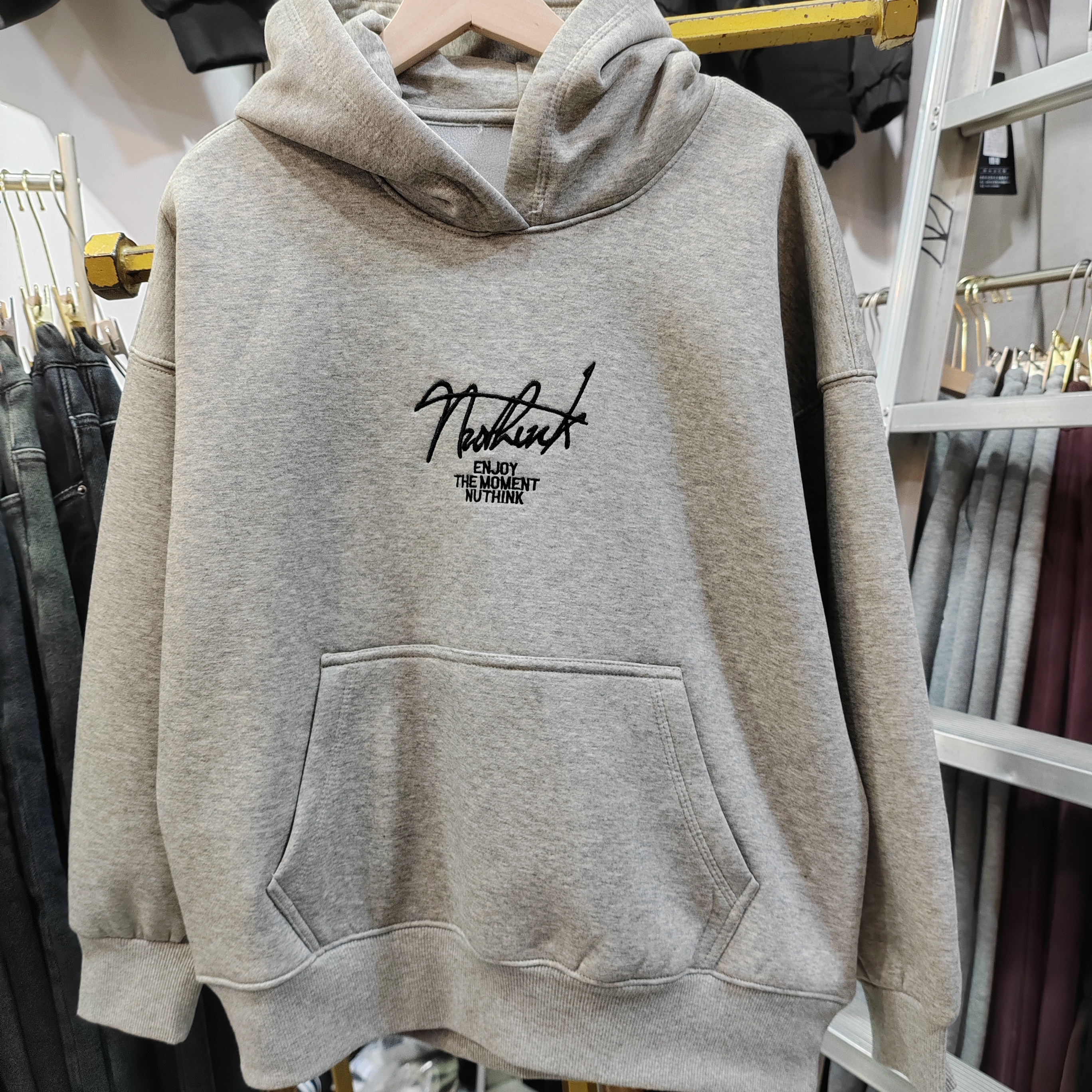 派克兰迪青少年冬季新款加绒连帽卫衣男童宽松百搭保暖上衣