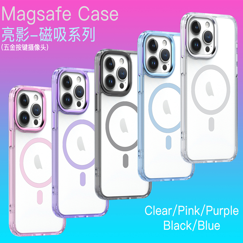 苹果16壳防摔magsafe车载磁吸适用iPhone16plus保护套透明新款15Pro气囊全包软边硬壳14ProMax简约时尚外壳11