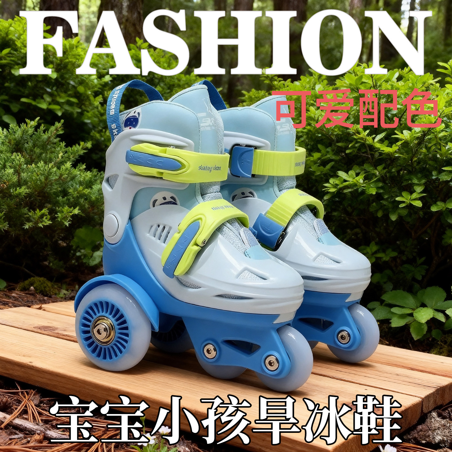 小恐龙宝宝儿童溜冰鞋男童轮滑鞋