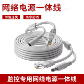 网线电源一体线网络摄像头连接线监控延长线二合一网络电源视频线