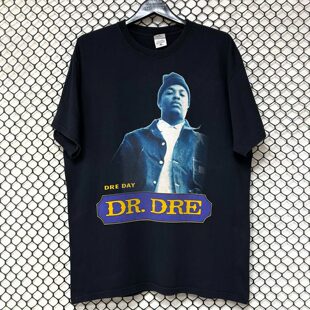 Dr.Dre西海岸匪帮说唱嘻哈美式 t恤男 复古vintage高街潮牌纯棉短袖