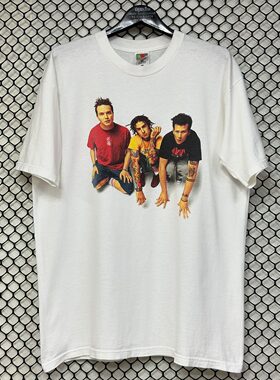 Blink-182朋克乐队美式复古vintage高街休闲潮牌重磅纯棉短袖t恤