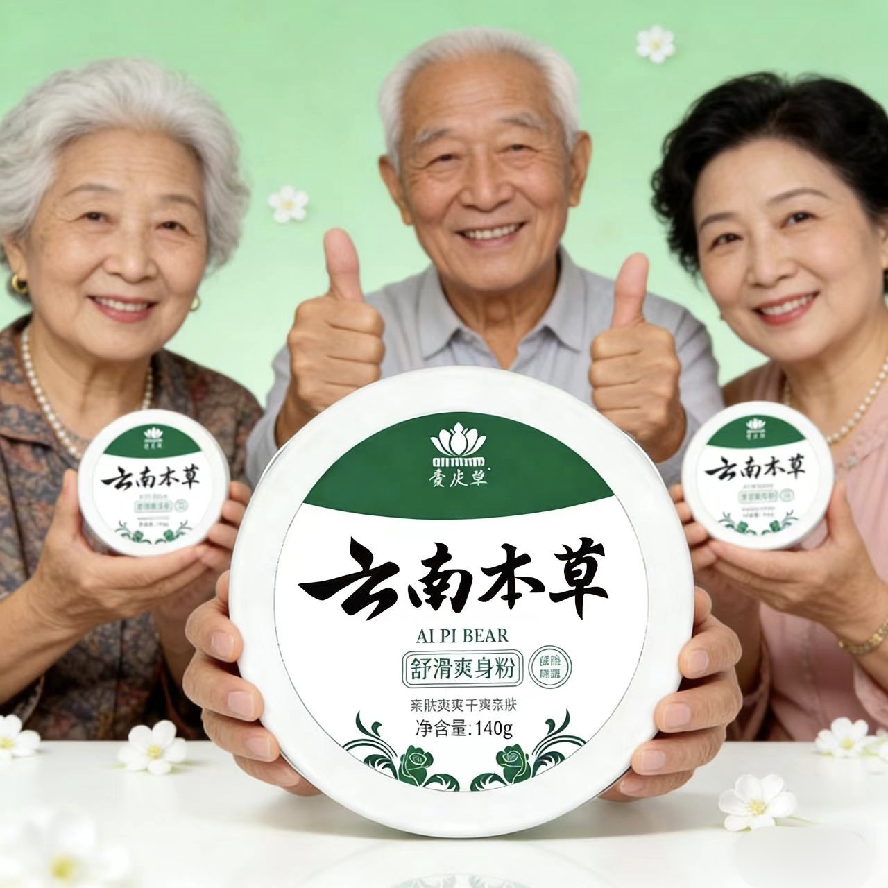 爽身粉祛痱子去痒干爽清凉吸汗除湿留香成人私处腋下老人保护肌肤