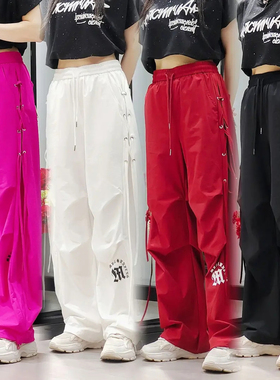 广场舞曳步舞3894夏季薄款速干飘带伞兵裤休闲裤男女同款演出服