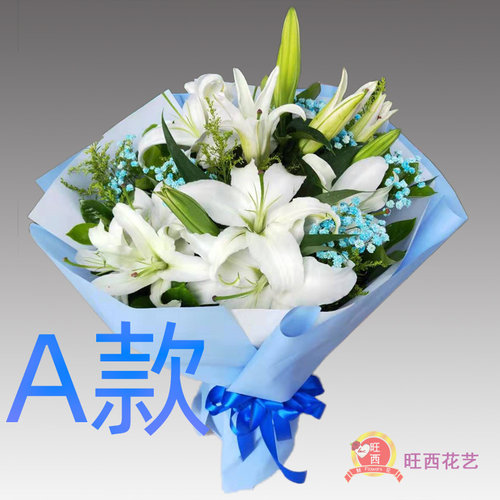 生日祝寿粉百合江苏镇江花店送花丹徒县丹阳市扬中市同城鲜花快递