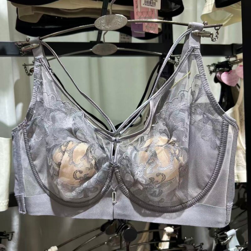 丰渡3338性感文胸女薄聚拢 显小显瘦大码刺绣收副乳调整型内衣夏