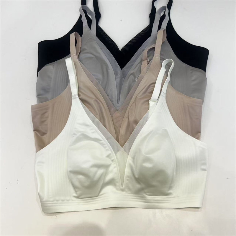 美月馨3517防凸点冰丝凉感兔耳杯夏超薄文胸收副乳小胸水晶杯内衣图片