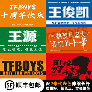 TFBOYS十周年应援大旗定制王源王俊凯易烊千玺旗帜应援周边tfboys10周年线下演唱会应援旗帜定做