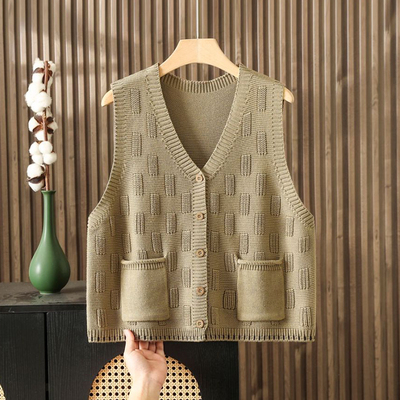 新款显瘦棉马甲针织背心女款短款