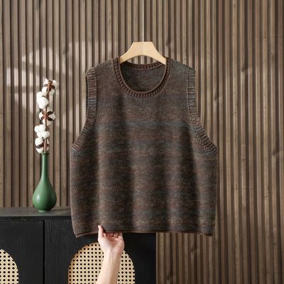 韩版圆领外搭秋冬显瘦针织棉马甲