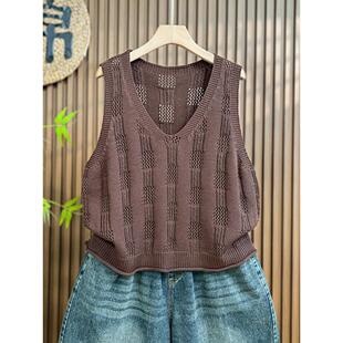 超火~大码春秋短款开衫针织马甲女时髦短款马夹无袖背心坎肩上衣