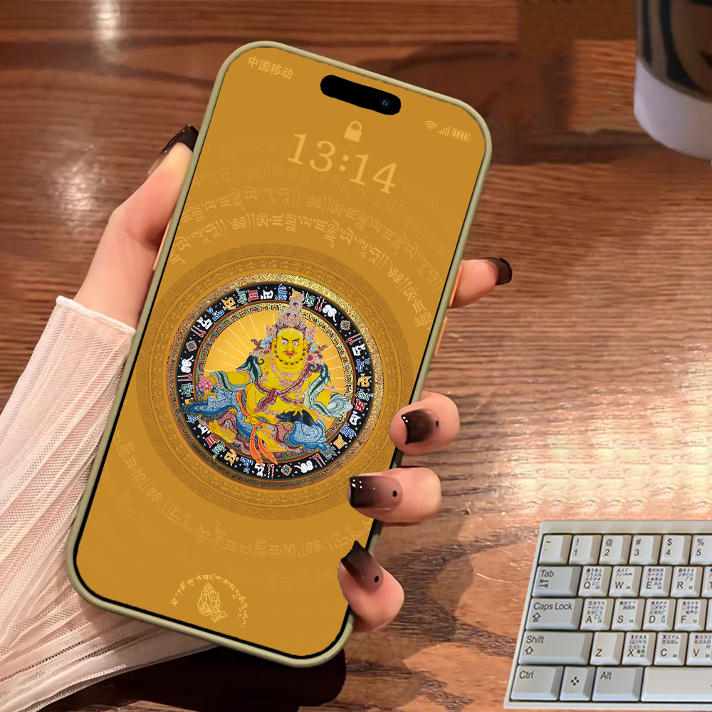 抖音直播素材手机壁纸屏保五色财神绿黑白黄红高清源文件发财暴富