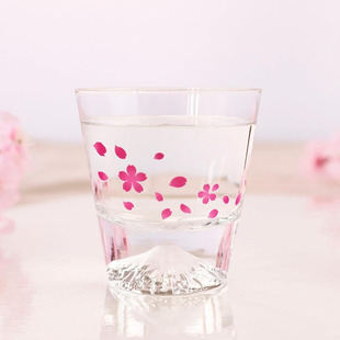 日本冷感樱舞富士山玻璃杯变色被子270ML