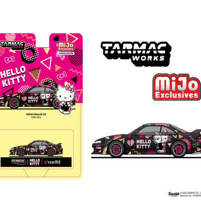 TarmacWorks 1:64日产Silvia(S14)Sanrio HelloKitty合金静态模型