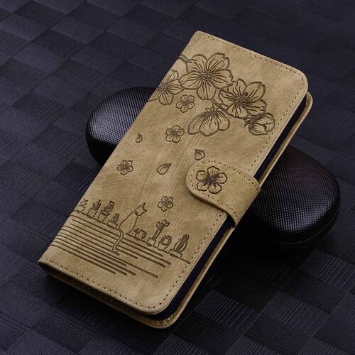 适用谷歌7A樱花猫手机壳6A磁吸翻盖皮套Pixel 8Pro钱夹插卡保护套7Pro磁扣防摔全包壳8A时尚