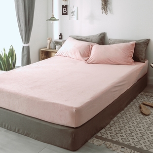 日式 天鹅绒床笠单件1.5米1.2床单珊瑚绒秋冬法兰绒抗静电1.8m床罩