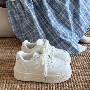 chic小众百搭丑萌学生大头板鞋 奶fufu厚底小白鞋 女2026春秋新款