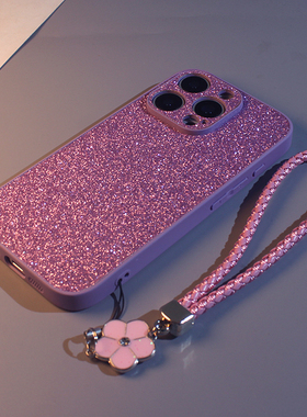 ins奢华紫色闪粉 适用于iPhone17手机壳17pro max新款苹果16简约高级感轻奢小众15/14/13/12全包plus防摔套11