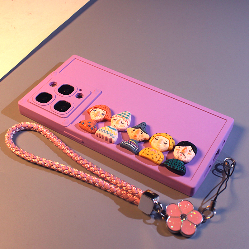 抽象人像苹果15硅胶女卡通保护套