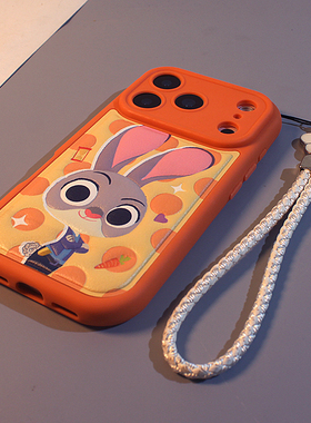 浮雕橙色波点朱迪尼克适用于iPhone17/16/15手机壳iPhone16promax新款可爱14网红情侣超火爆款13全包防摔套女
