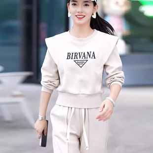休闲运动服卫衣套装 超显瘦时尚 女减龄盐系穿搭气质两件套 新款 秋季
