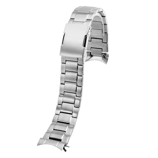 适配浪琴运动先行者祖鲁时间L3.812.4弧形精钢不锈钢金属表带22mm