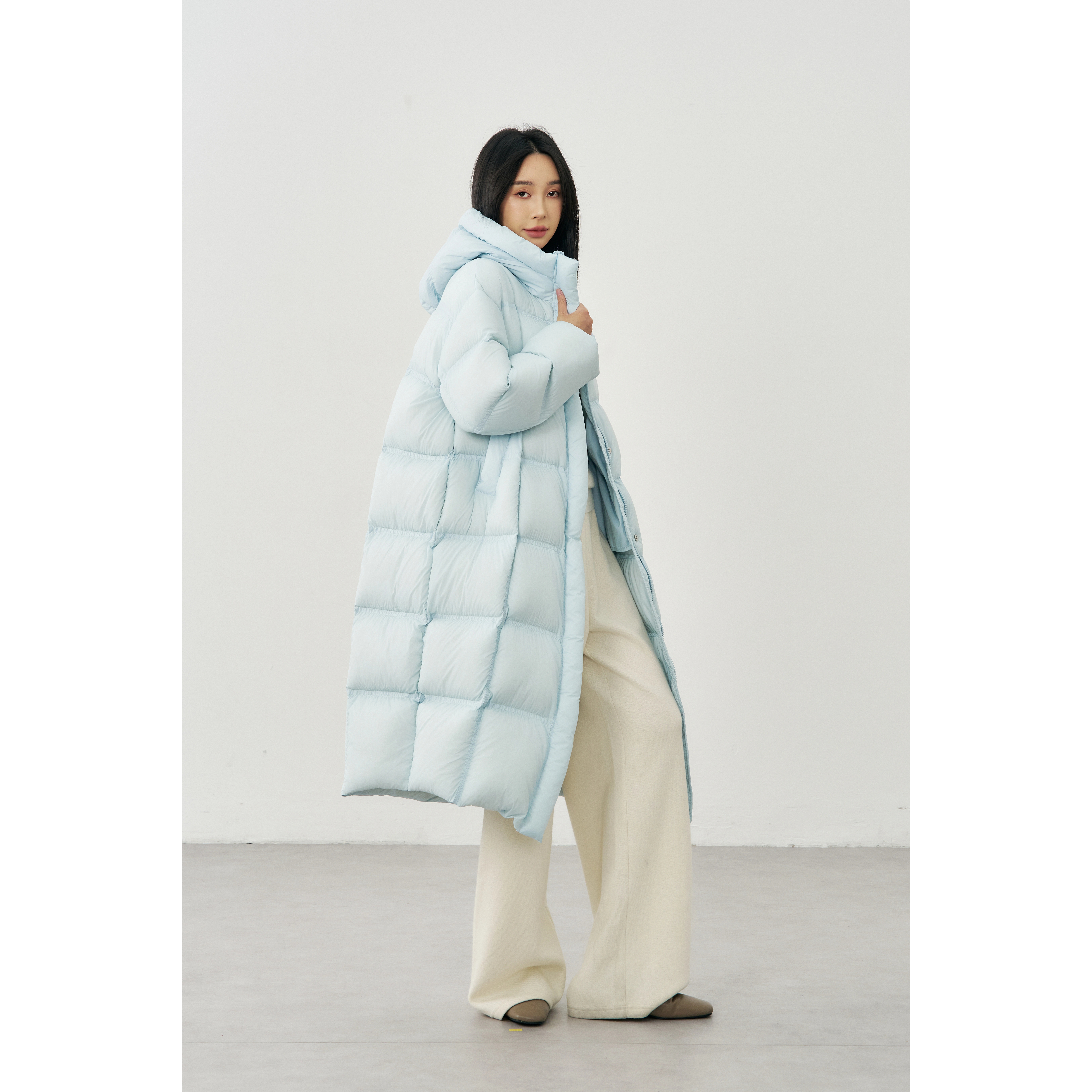 极寒鹅绒服2025新款高充绒量加厚90白鹅绒连帽长款羽绒服女冬