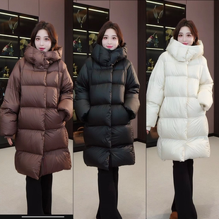 吐司面包 M58 90白鸭绒泡芙羽绒服连帽中长款 辰大嗓严选