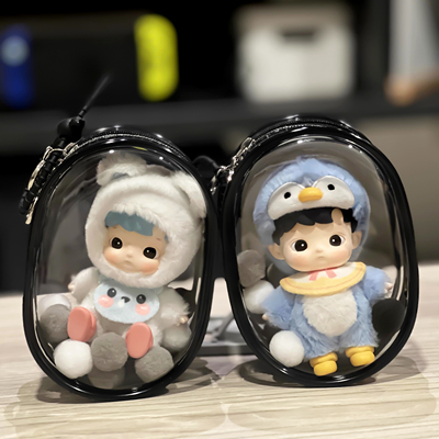 Hacipupu遛娃包动物贴贴10cm13cm保护套棉花娃可爱泡泡玛特痛包