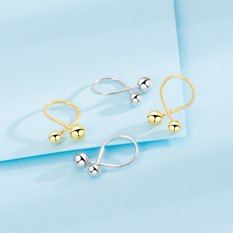 小圆球耳骨钉s925银耳垂钉睡觉免