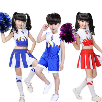 儿童啦啦操演出服幼儿园男女童足球宝贝啦啦队健美操舞蹈表演服装