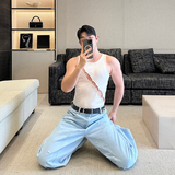 小众设计师个性金属环镂空百搭无袖背心两色T2376P65，男装背心/马甲，电商C212