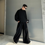 小众设计师韩系领口荷叶边慵懒休闲卫衣阔腿裤套装3541P220，男装卫衣，电商C212