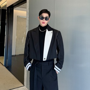 小众设计师小香撞色明线短款廓形西装外套 W2503  P145图片