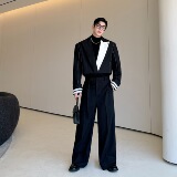 小众设计师小香撞色明线短款廓形西装外套W2503P145，男装西服套装，电商C212