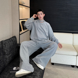 小众设计师韩系领口荷叶边慵懒休闲卫衣阔腿裤套装3541P220，男装卫衣，电商C212