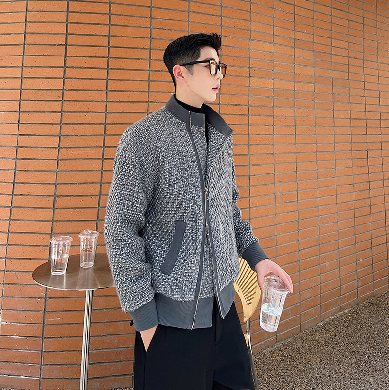 2026秋冬韩版宽松编织立领拉链小香风棒球服外套W0476P130,女装短外套,电商C212