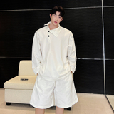 原创韩版个性立领侧扣长袖防晒衣短裤休闲套装男女C2317P105，男装牛仔裤，电商C212