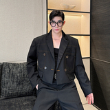 小众设计师明线撞色百搭短款西装外套W2506P145，男装西服套装，电商C212