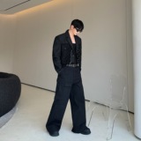 小众设计师双面料拼接短款西装夹克外套W2486P145，男装夹克，电商C212