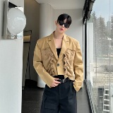 小众设计师双面料拼接短款西装夹克外套W2486P145，男装夹克，电商C212