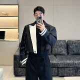 小众设计师小香撞色明线短款廓形西装外套W2503P145，男装西服套装，电商C212